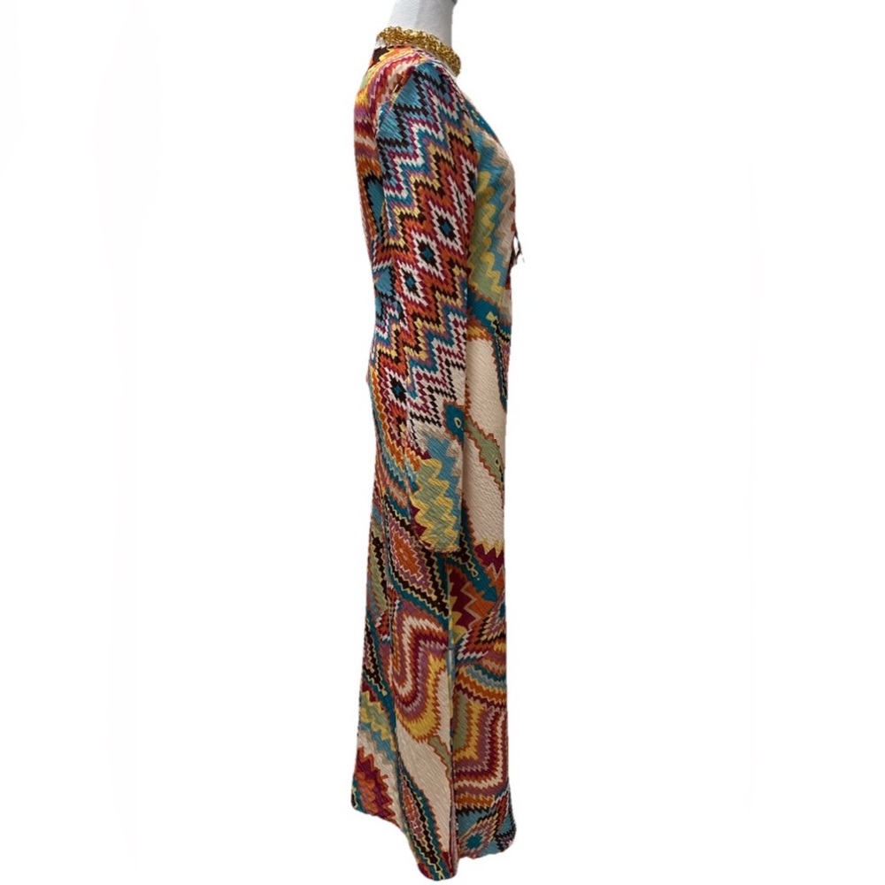 Zara Multicolor V-neck Geometrical Print Dress - Picture 5 of 10